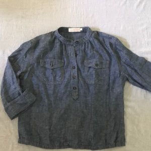 Tory Burch lightweight dark chambray top